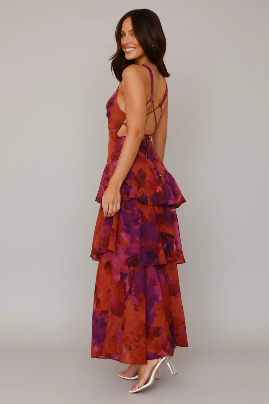 Floral V-Neck Sundress Maxi Dress for Women