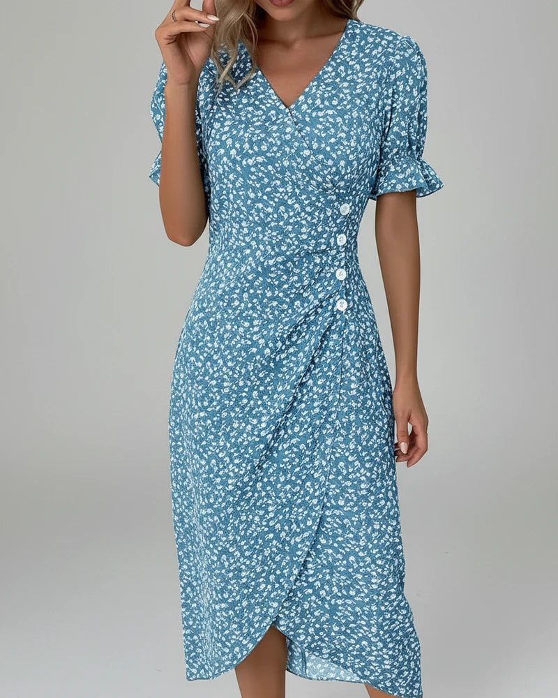 Lisa | Women's Floral Wrap Midi Dress