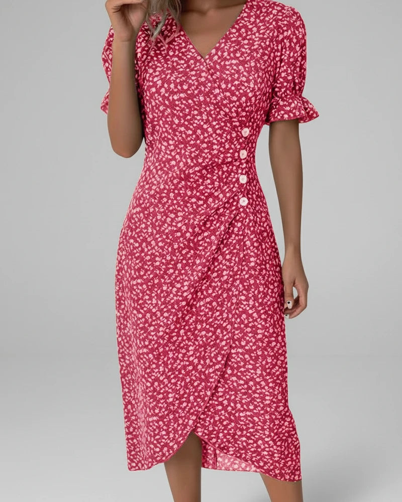 Lisa | Women's Floral Wrap Midi Dress