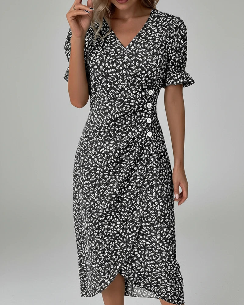 Lisa | Women's Floral Wrap Midi Dress