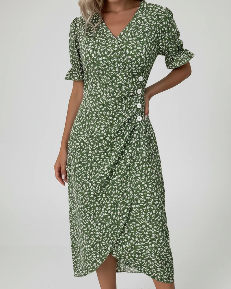 Lisa | Women's Floral Wrap Midi Dress