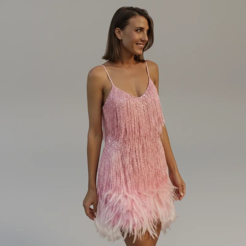 Fringe Bodycon Mini Dress for Women