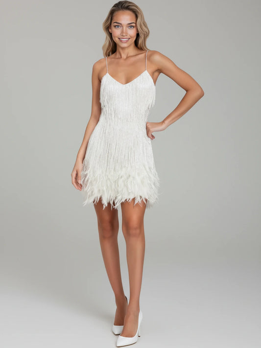 Fringe Cocktail Mini Dress for Women