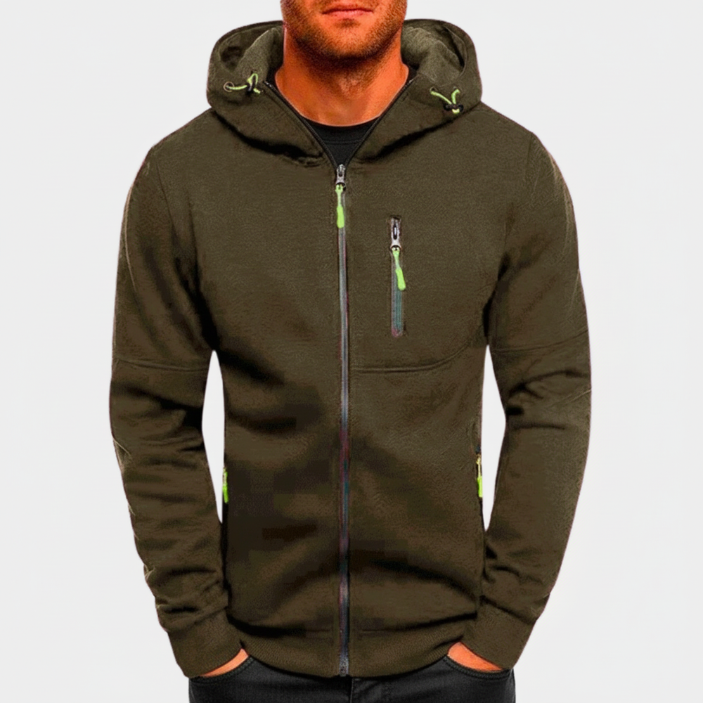 Hooded Zip-Up Casual Jacket for Men