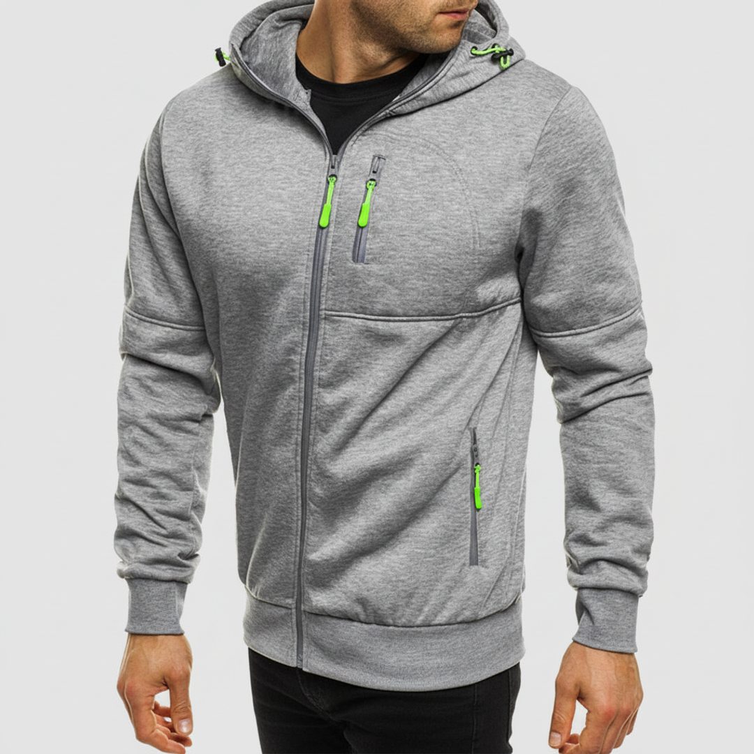 Hooded Zip-Up Casual Jacket for Men