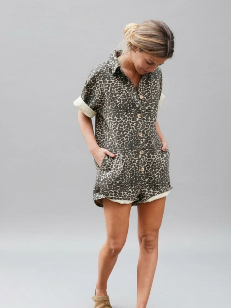 Women's Leopard Print Romper