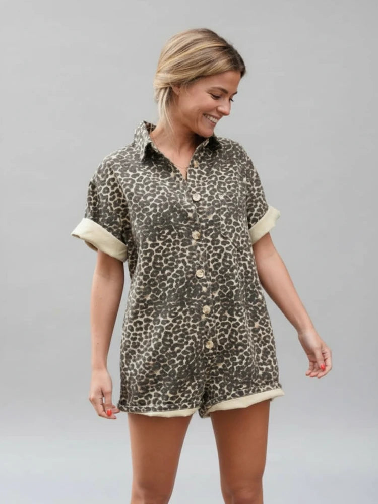 Women's Leopard Print Romper