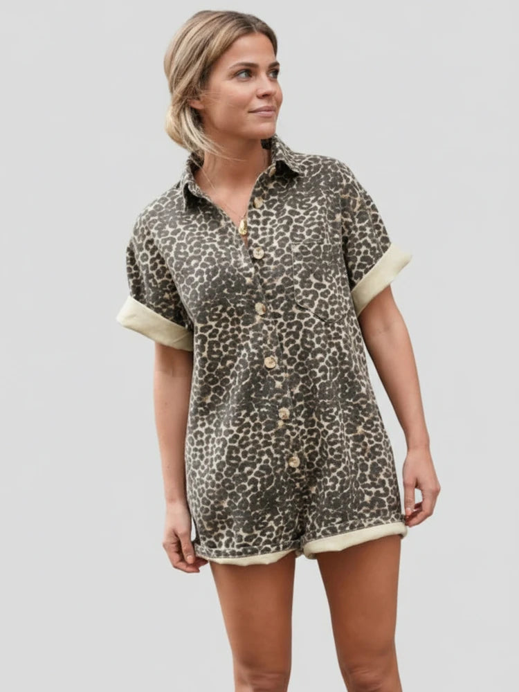 Women's Leopard Print Romper