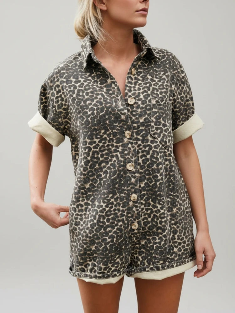 Women's Leopard Print Romper