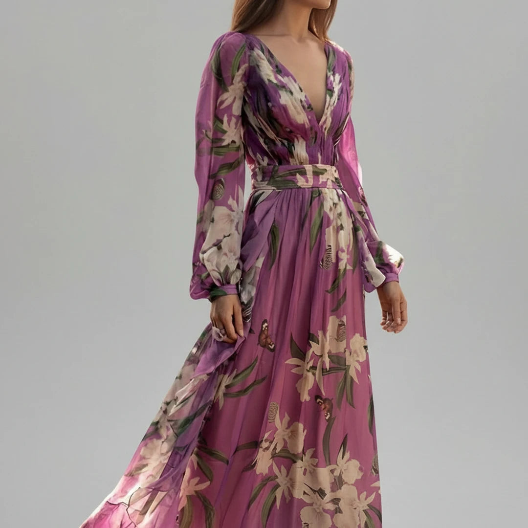 Long Sleeve Floral Maxi Dress for Women