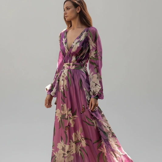 Long Sleeve Floral Maxi Dress for Women