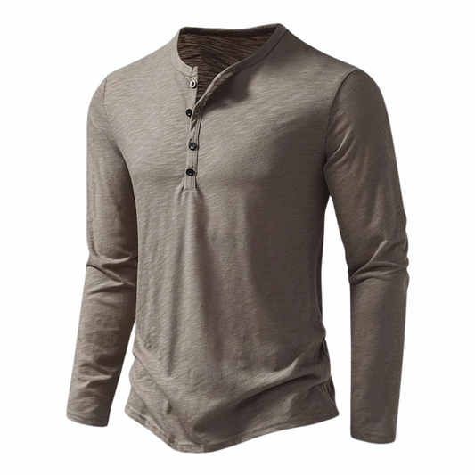 Long Sleeve Henley Shirt for Men