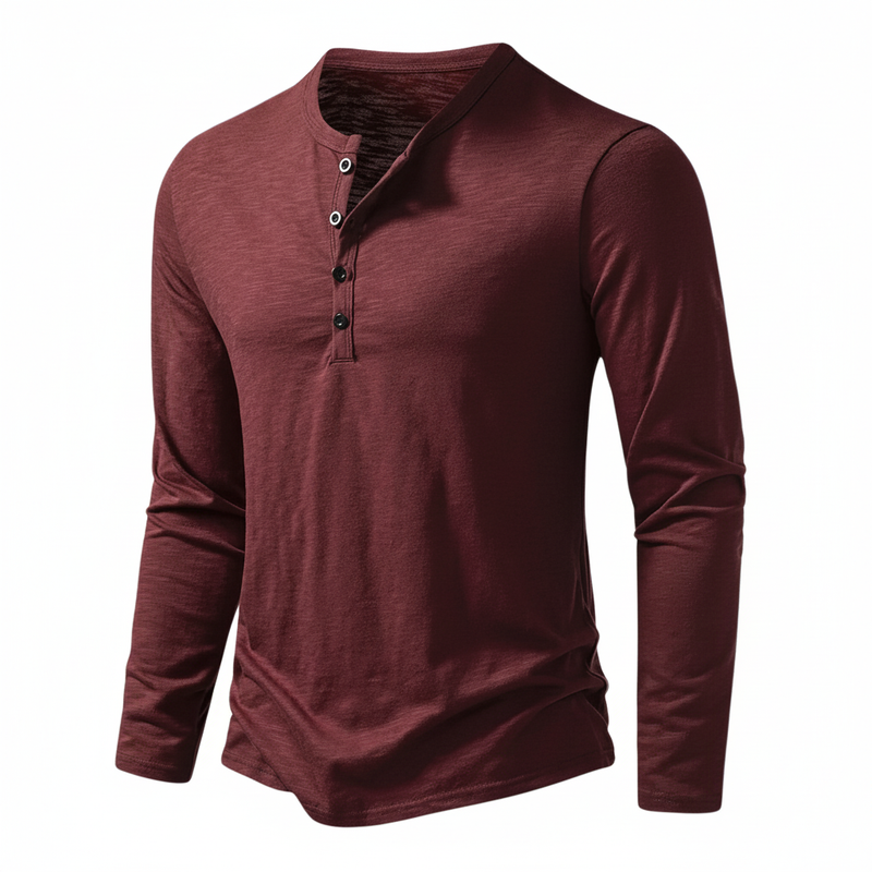 Long Sleeve Henley Shirt for Men