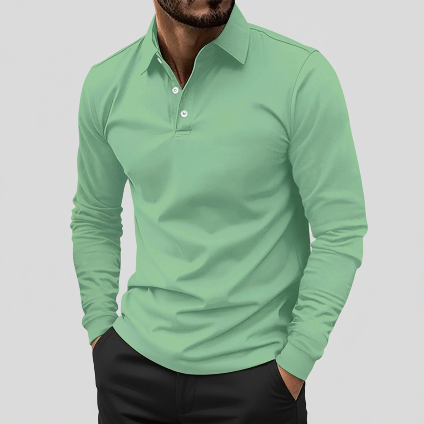 Long Sleeve Polo Shirt for Men