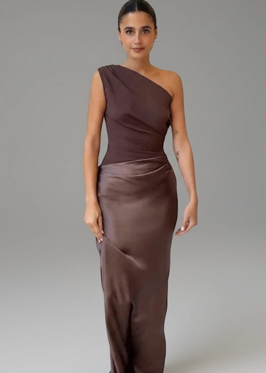 One Shoulder Evening Maxi Dress for Women