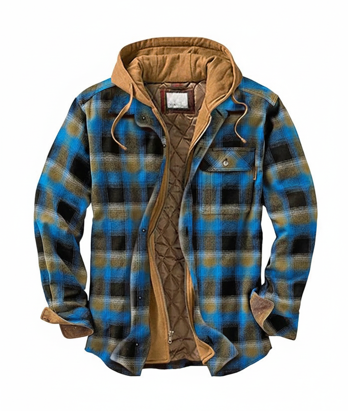 Plaid Hooded Jacket for Men