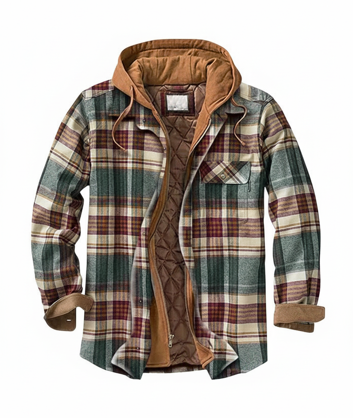 Plaid Hooded Jacket for Men