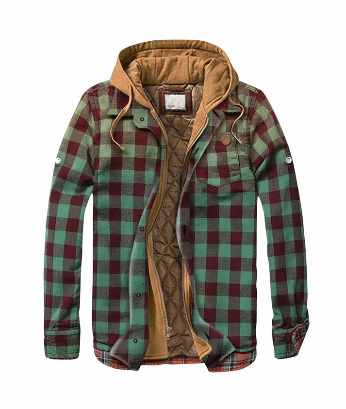 Plaid Hooded Jacket for Men