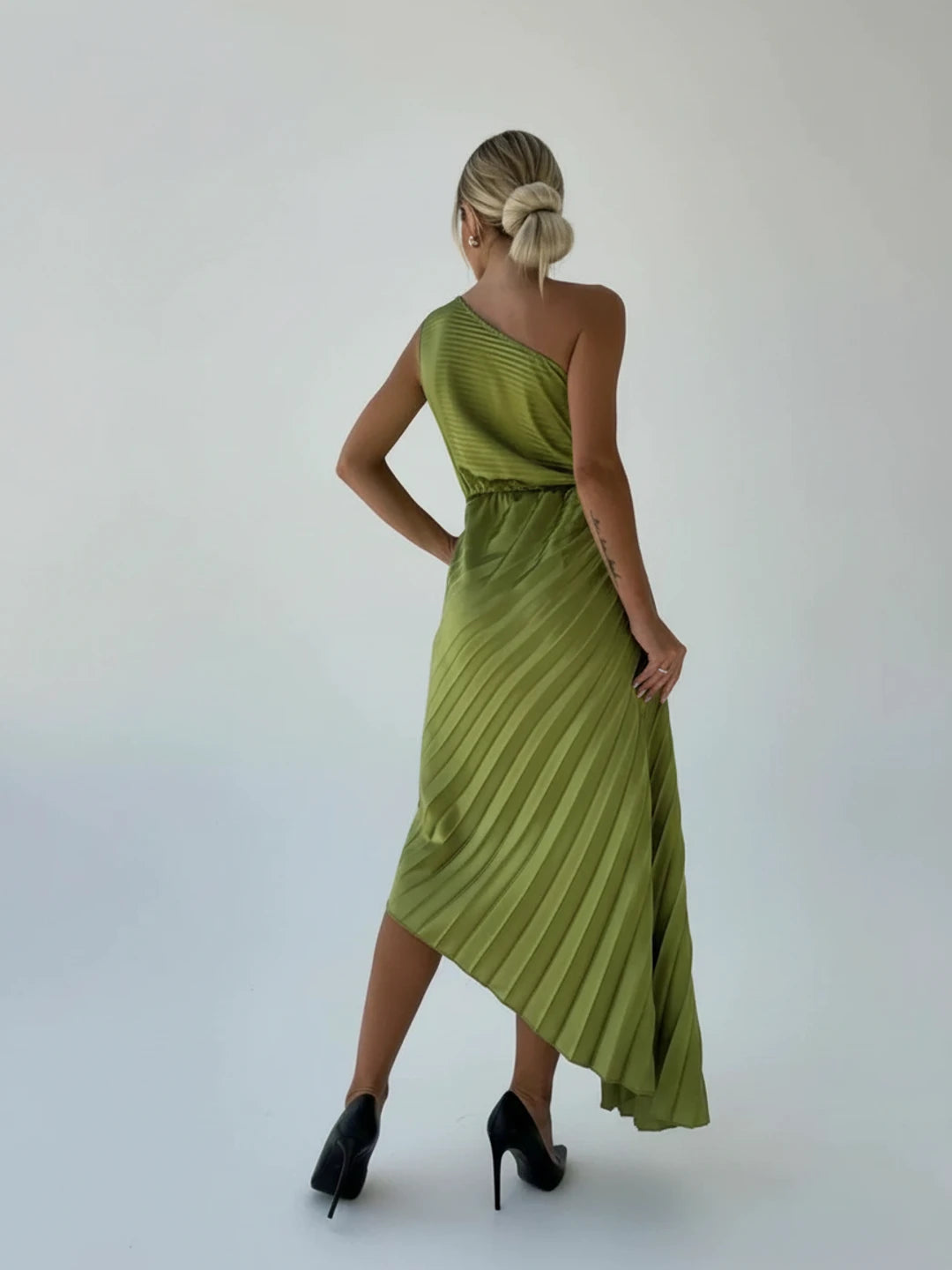 Pleated A-Line Midi Dress for Women