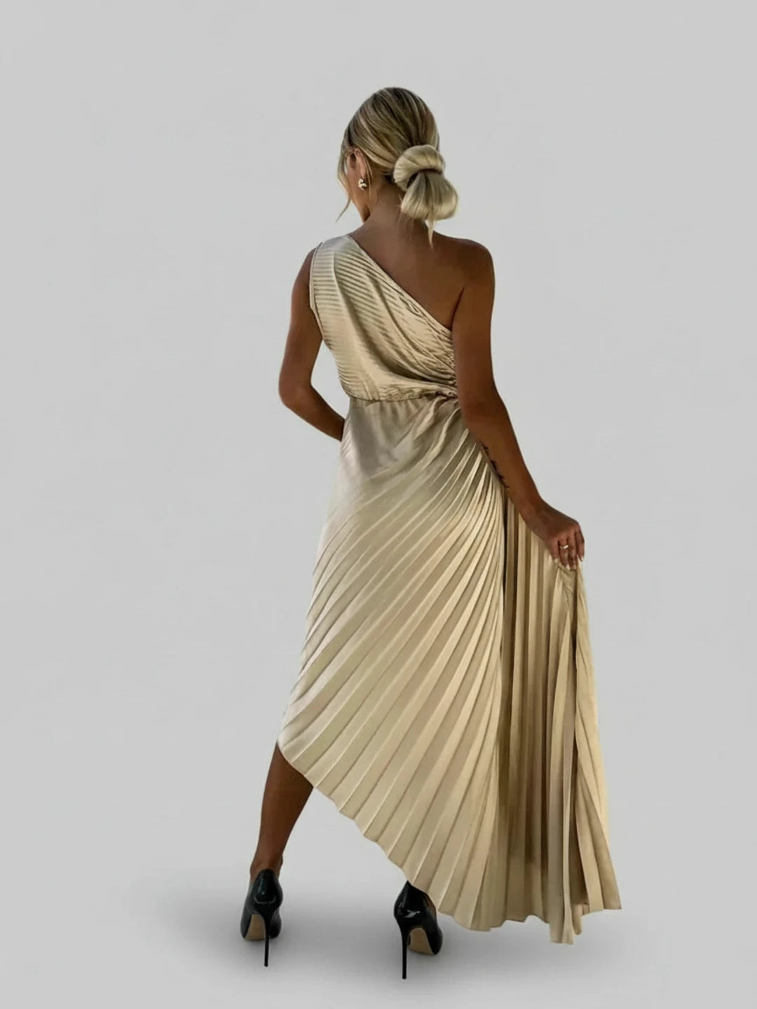 Pleated A-Line Midi Dress for Women