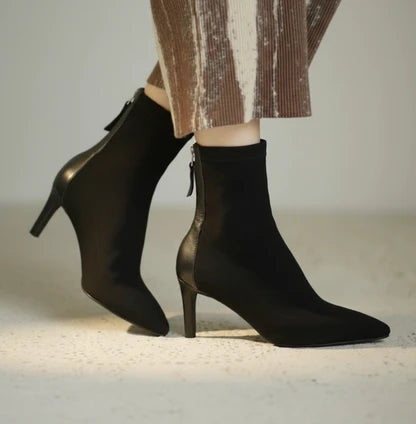 Pointed Toe Suede Style Ankle Boots for Women