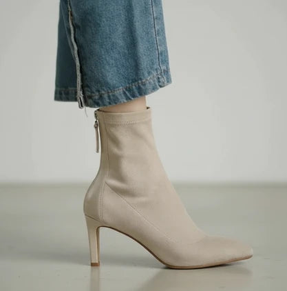 Pointed Toe Suede Style Ankle Boots for Women