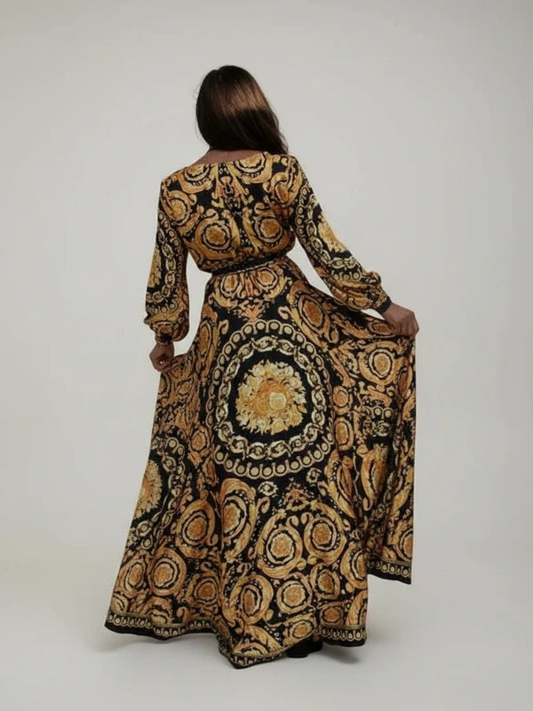 Printed Wrap Maxi Dress for Women