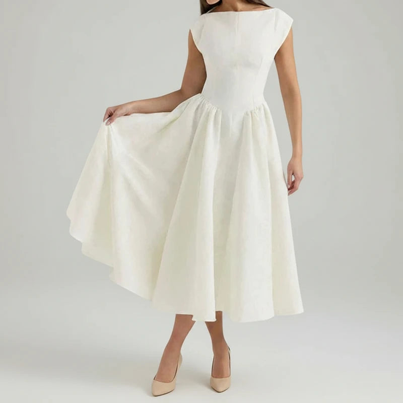 Nina | Women's Sleeveless A-Line Midi Dress