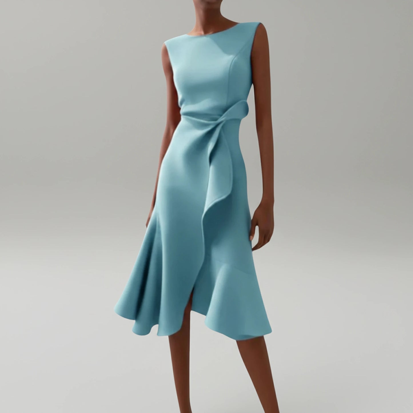 Sleeveless A-Line Midi Dress for Women