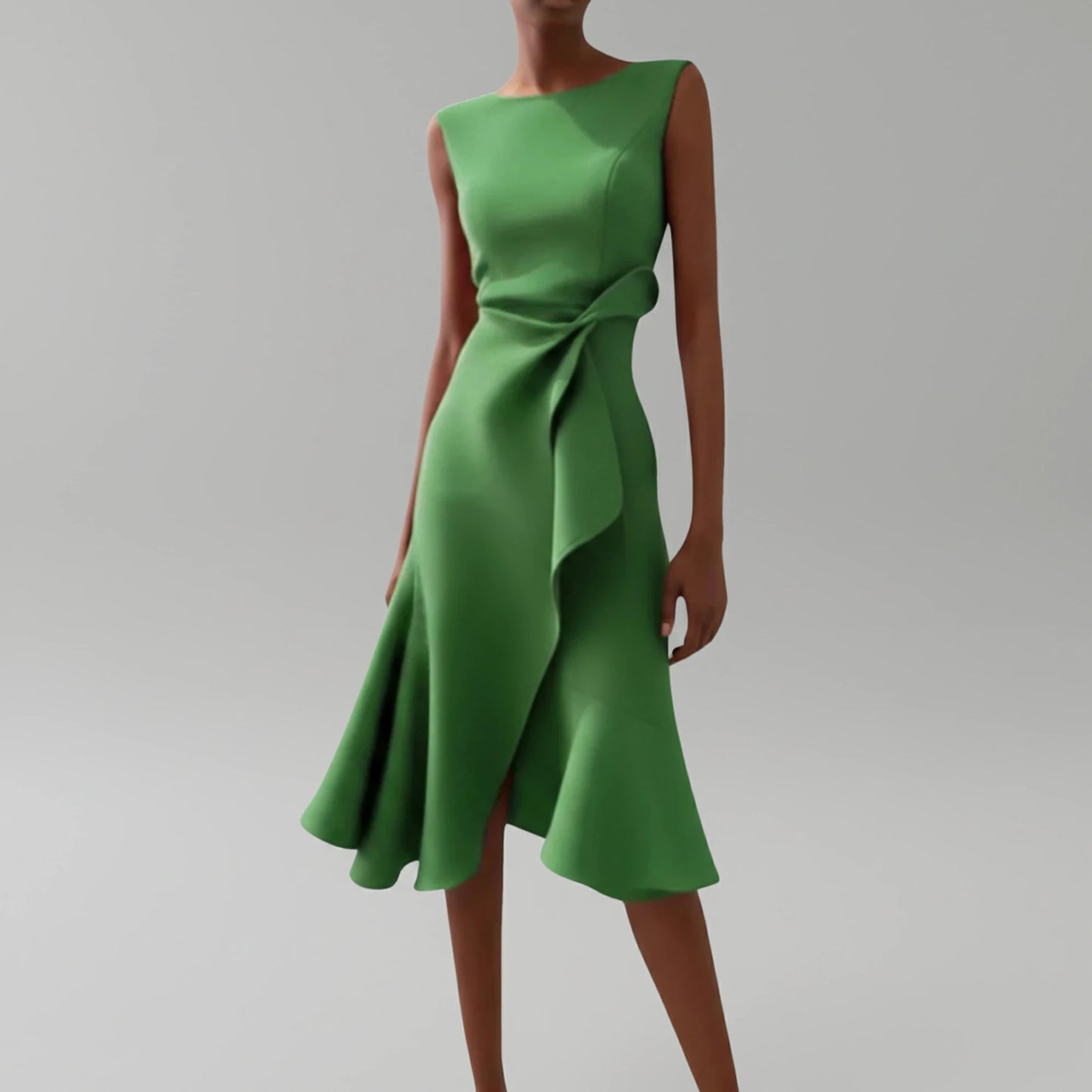 Sleeveless A-Line Midi Dress for Women