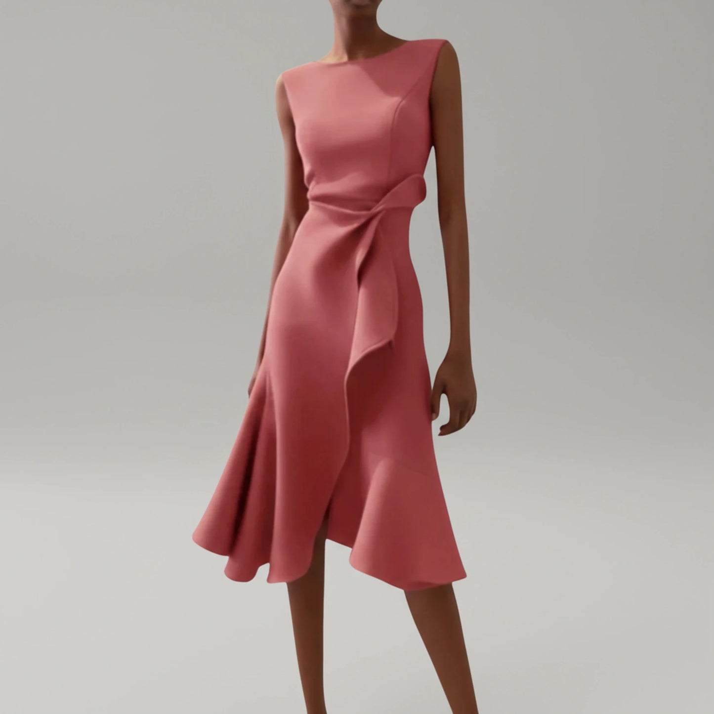 Sleeveless A-Line Midi Dress for Women