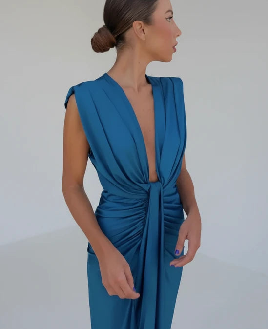 Women's Sleeveless Evening Midi Dress