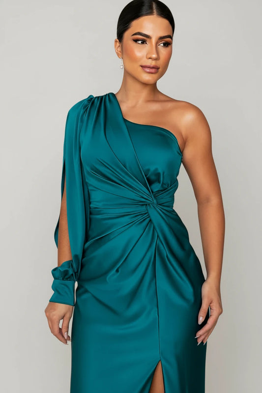 Slit One Shoulder Maxi Dress for Women