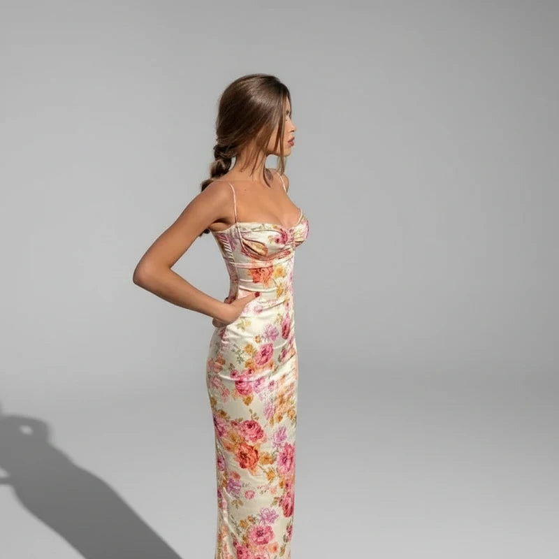 Women's Spaghetti Strap Bodycon Midi Dress