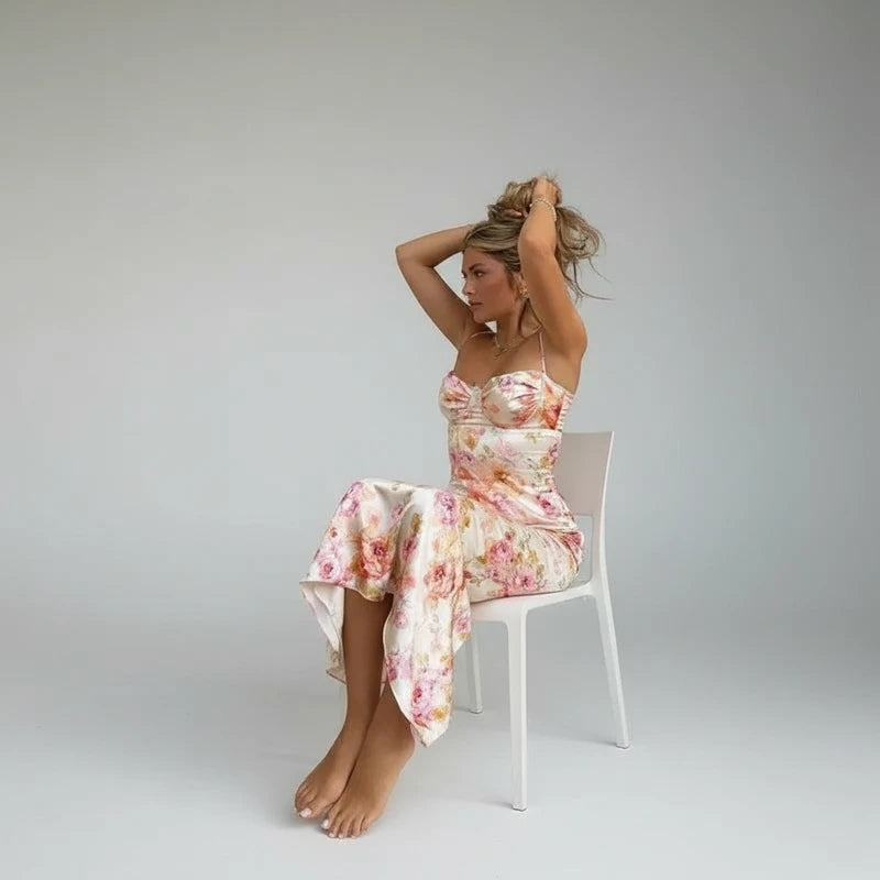 Women's Spaghetti Strap Bodycon Midi Dress