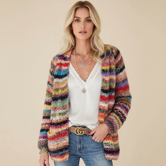 Striped Knit Sweater for Women