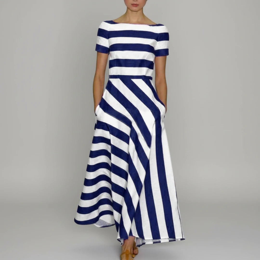 Sarah | Women's Striped A-Line Midi Dress