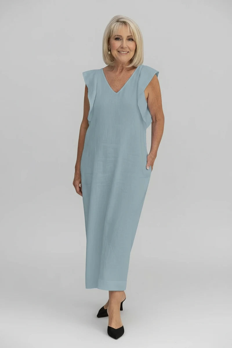 V-Neck Sleeveless Midi Dress for Women