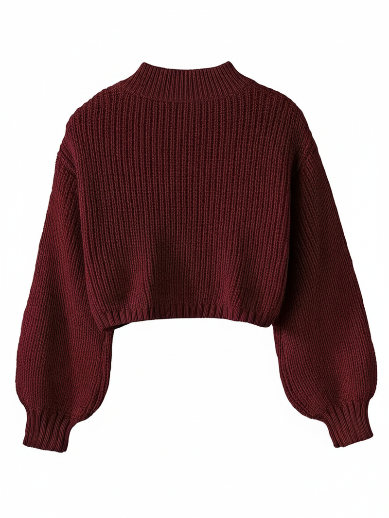 Cropped Crew Neck Sweater for Women