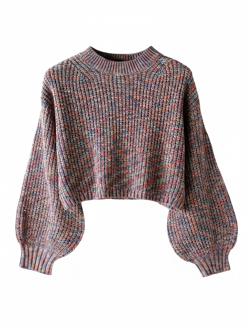 Cropped Crew Neck Sweater for Women