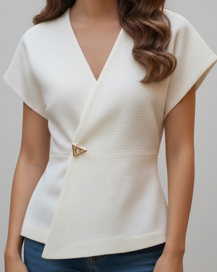 Wrap V-Neck Blouse for Women