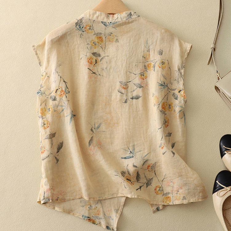 Image of Abigail | Women's Sleeveless Floral Print Blouse