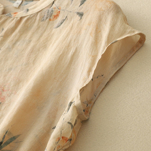 Image of Abigail | Women's Sleeveless Floral Print Blouse