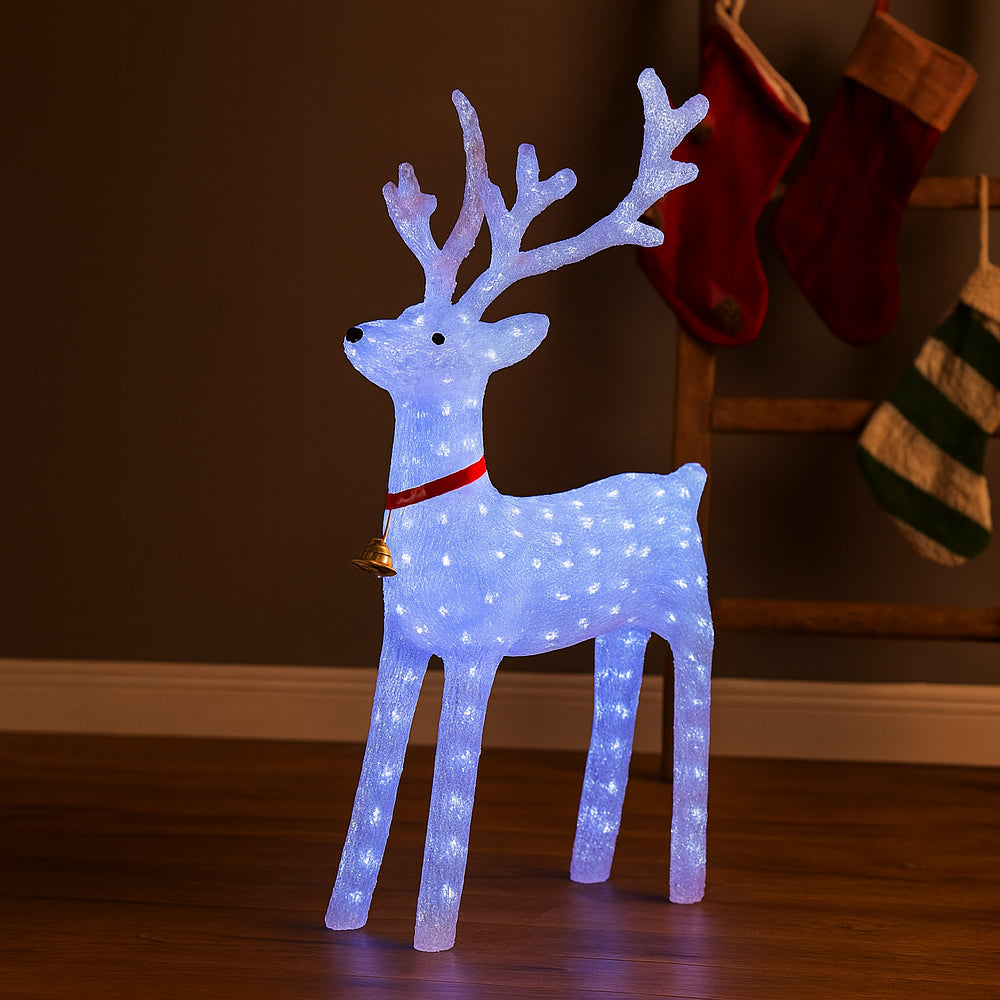 Acrylic Reindeer with LED Lights - Height 130 cm