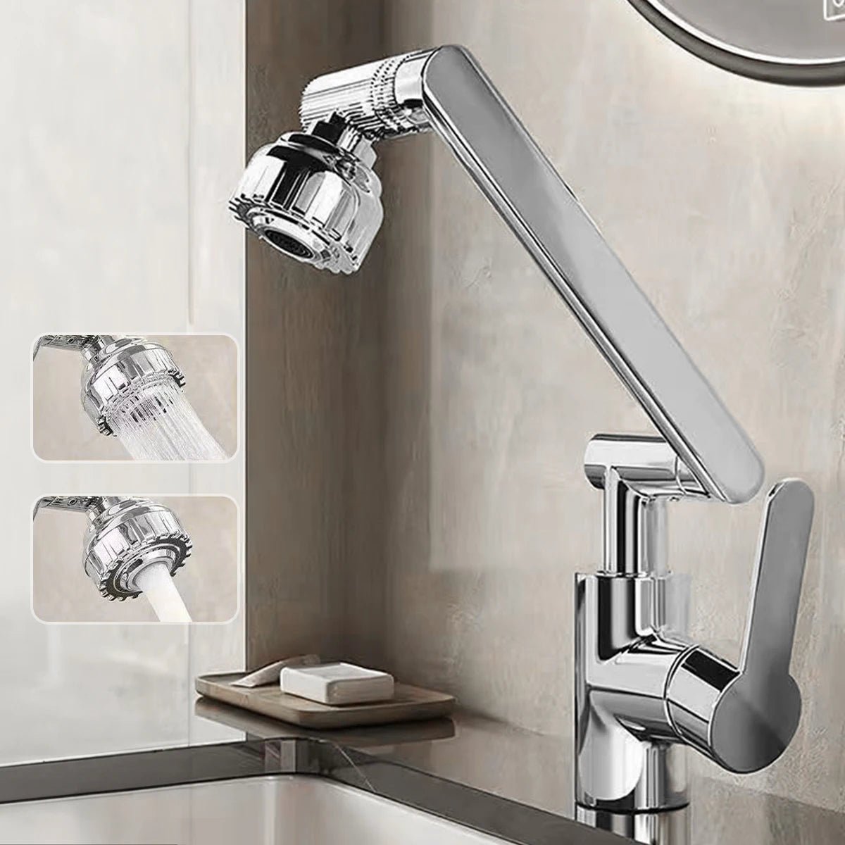 Adjustable and Flexible Kitchen Faucet with 360° Swivel Arm and Dual Water Spray Modes