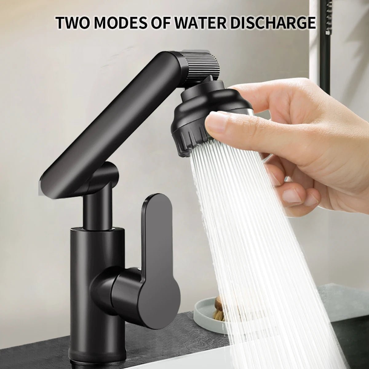Adjustable and Flexible Kitchen Faucet with 360° Swivel Arm and Dual Water Spray Modes