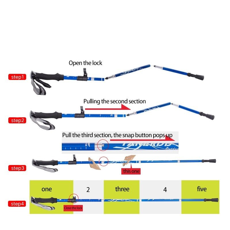 Adjustable Trekking Poles | Foldable Telescope