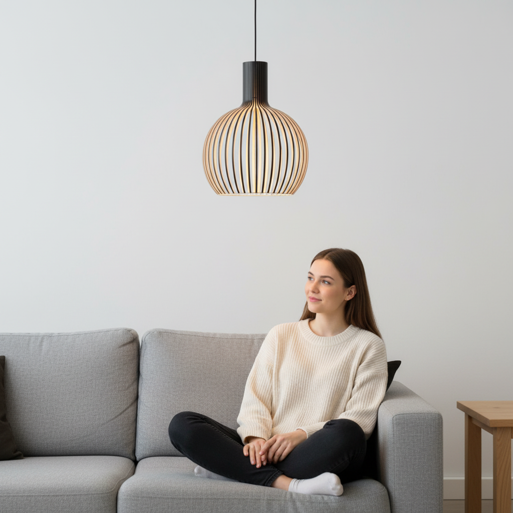 Adjustable Wooden Pendant Light – Vintage LED Lighting