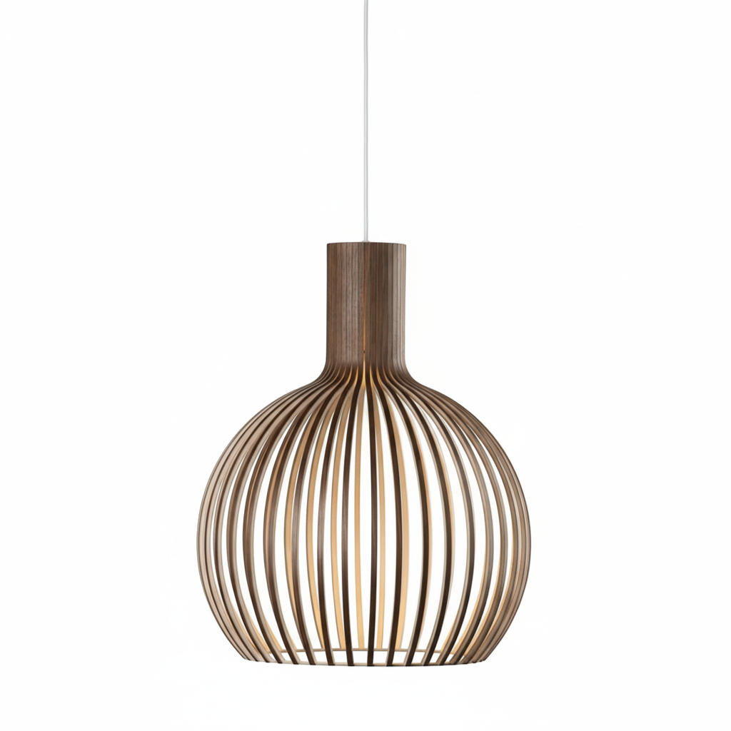 Adjustable Wooden Pendant Light – Vintage LED Lighting