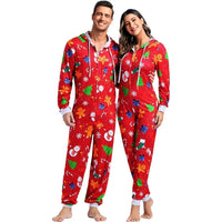 Adult Onesie - Matching Christmas Loungewear Set for Couples with Zipper